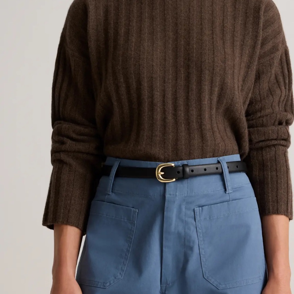 Sofia European leather skinny belt